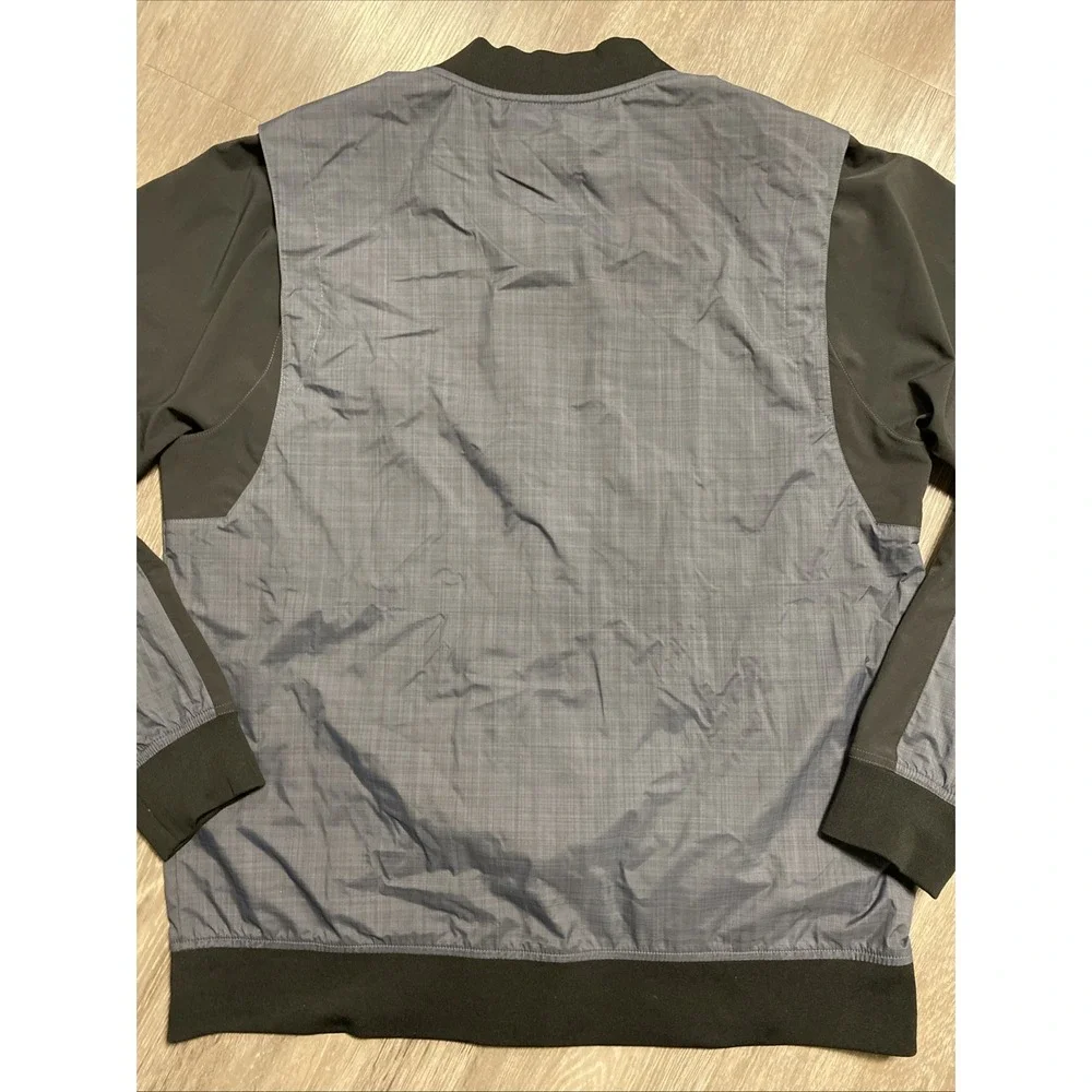 Nike Golf Sport‎ Bomber Jacket Mens Large Gray Black Full Zip Stretch Athletic